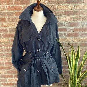 Weather Tamer black large water resisting pea coat.